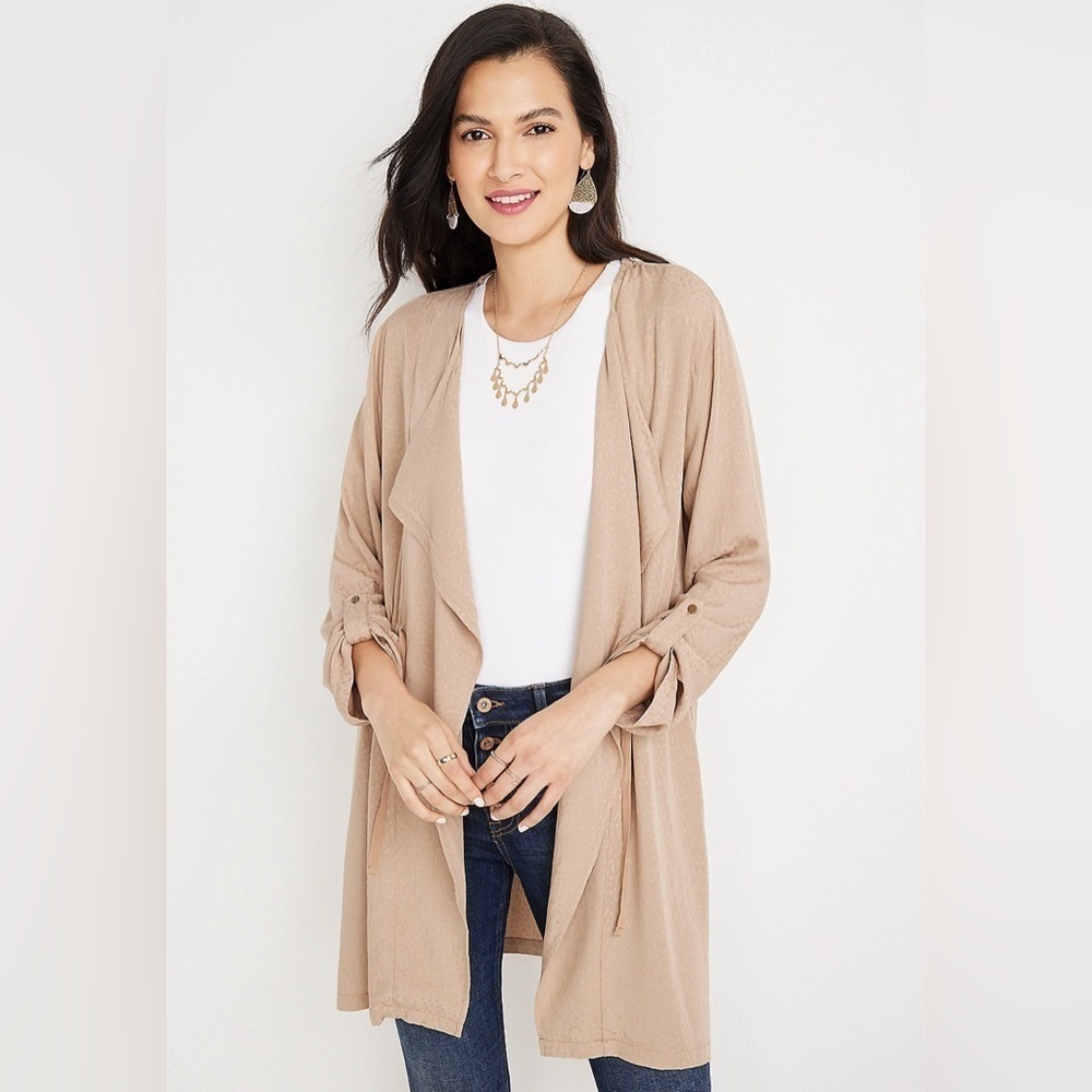 Maurices Waterfall Textured Jacket Women’s Size S NWT Adjustable Waist Snitch